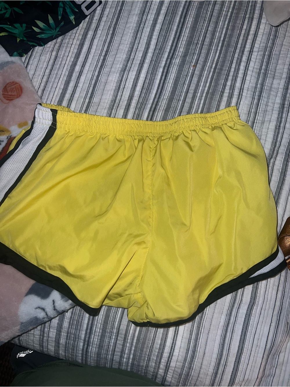 90 Degree By Reflex Yellow Athletic Shorts with Black & White Trim